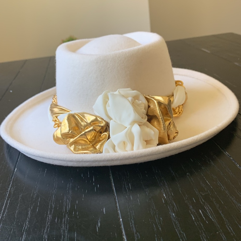 Vintage 100% Wool off/white hat - Picture 3 of 11